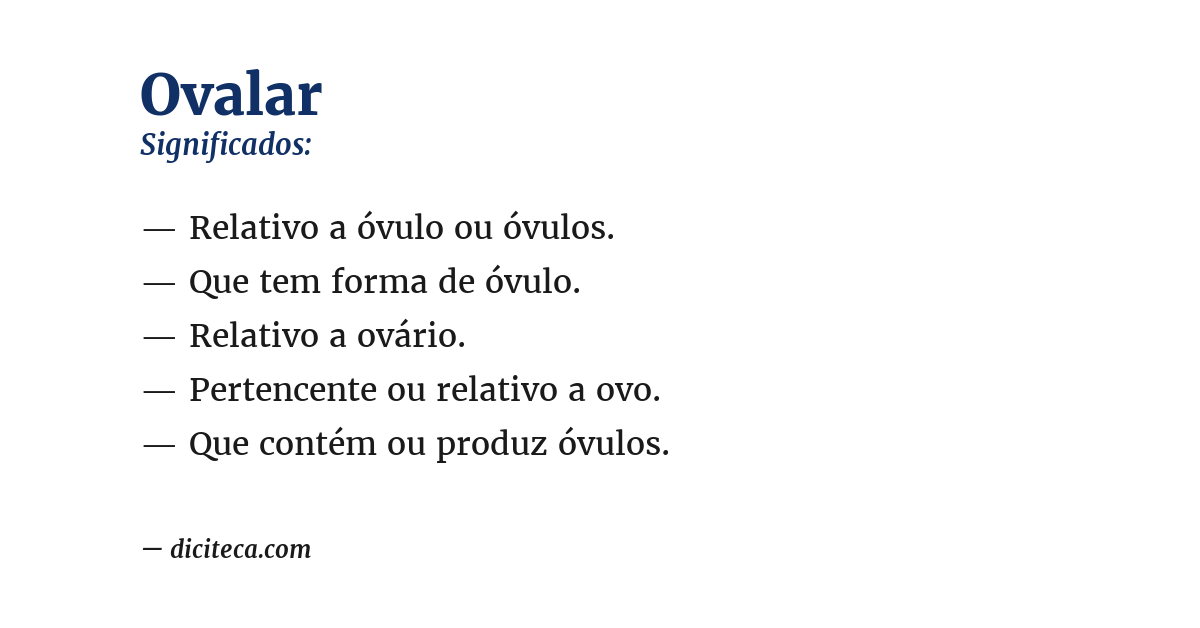 Significado de ovalar