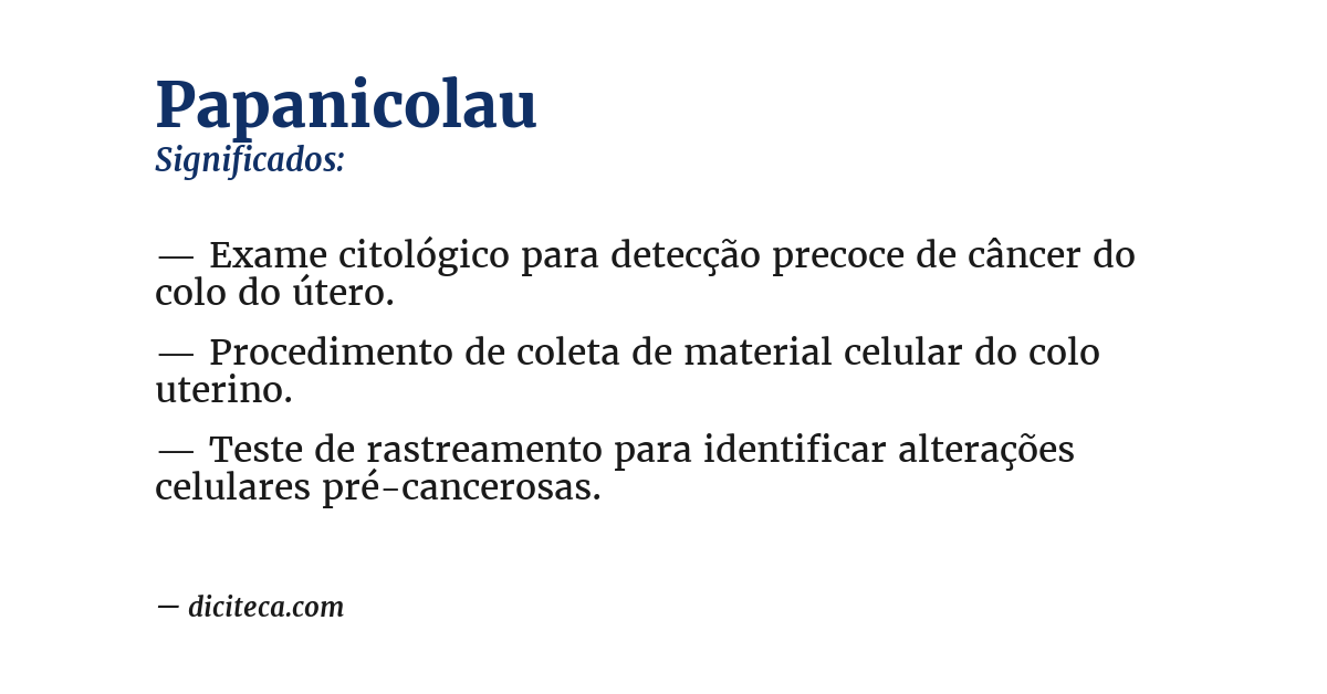 Significado de papanicolau