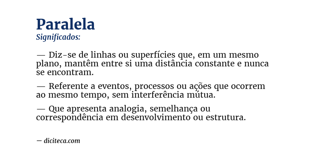 Significado de paralela
