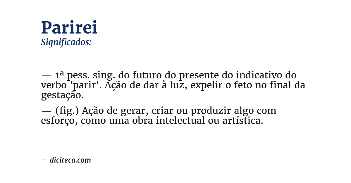 Significado de parirei