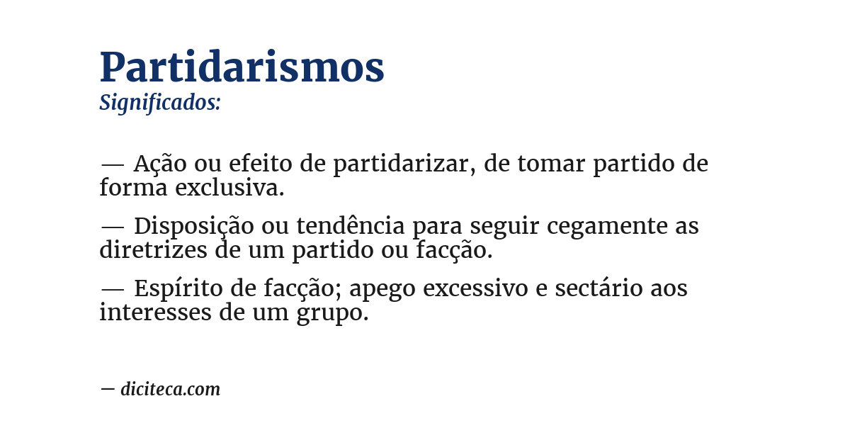 Significado de partidarismos