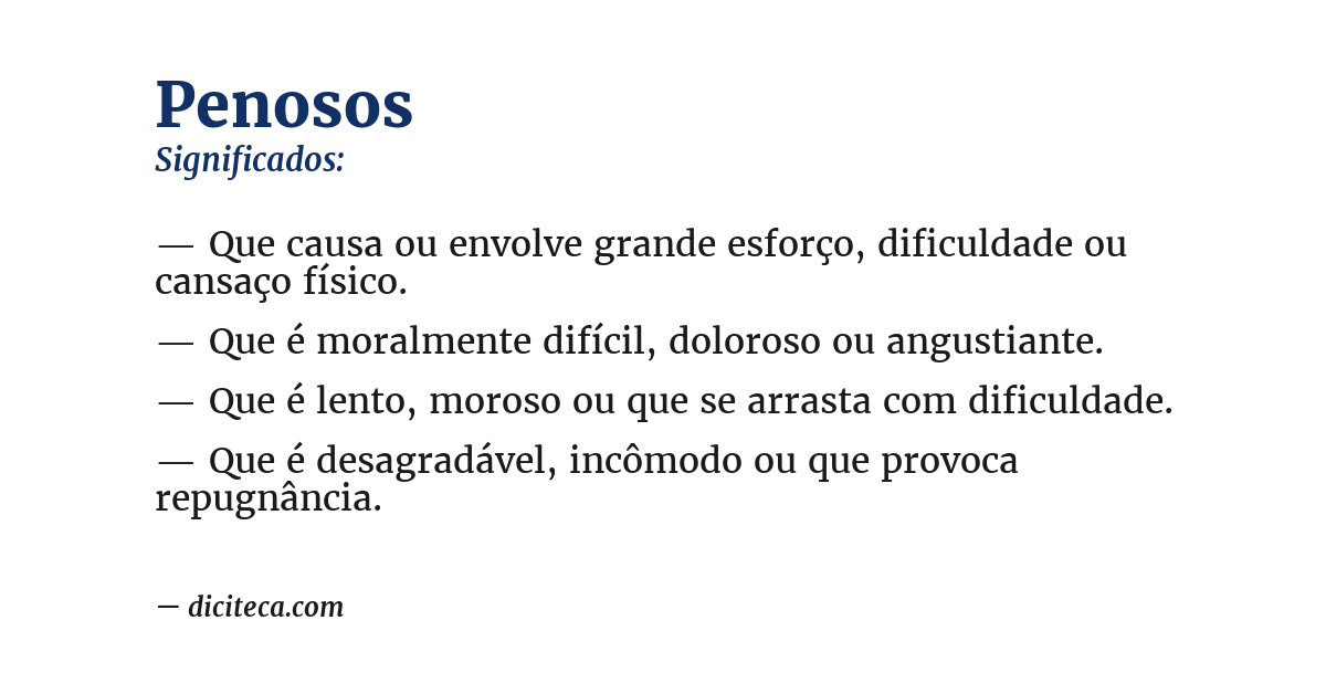 Significado de penosos