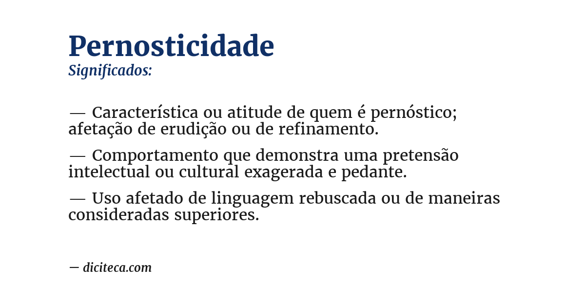 Significado de pernosticidade