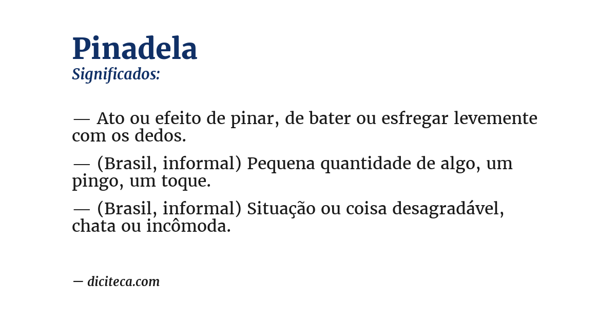 Significado de pinadela