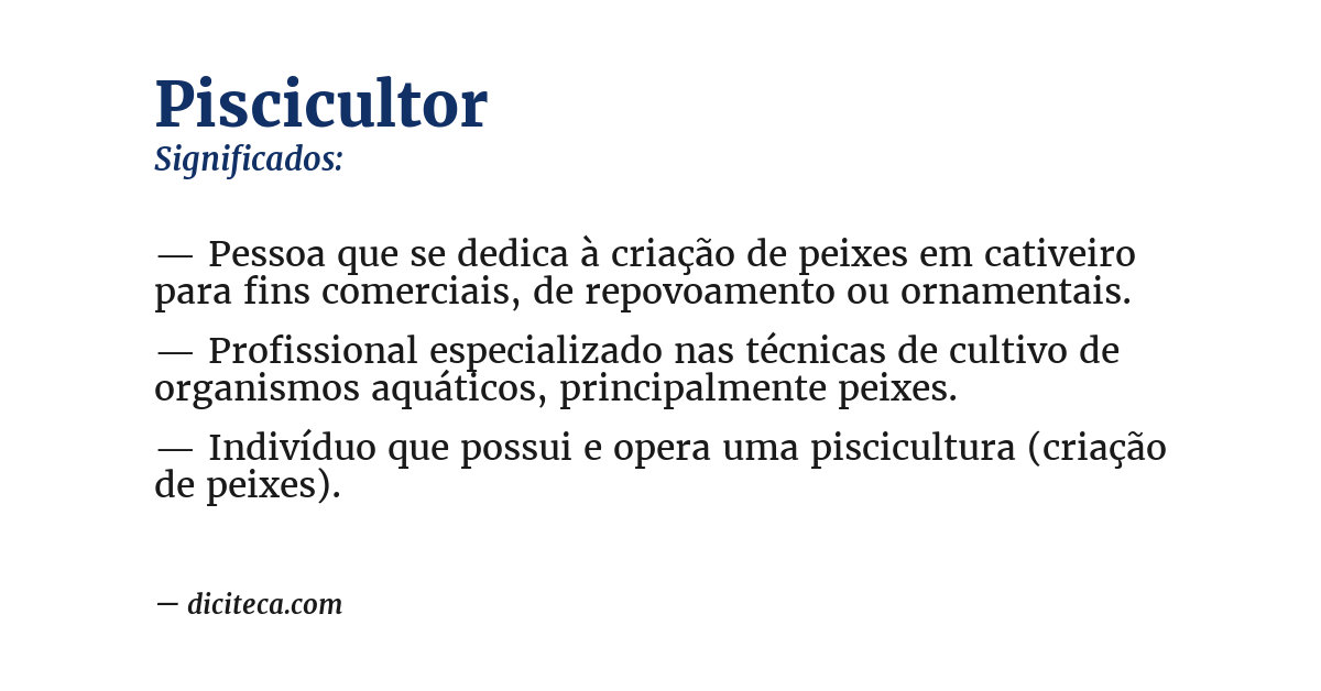 Significado de piscicultor