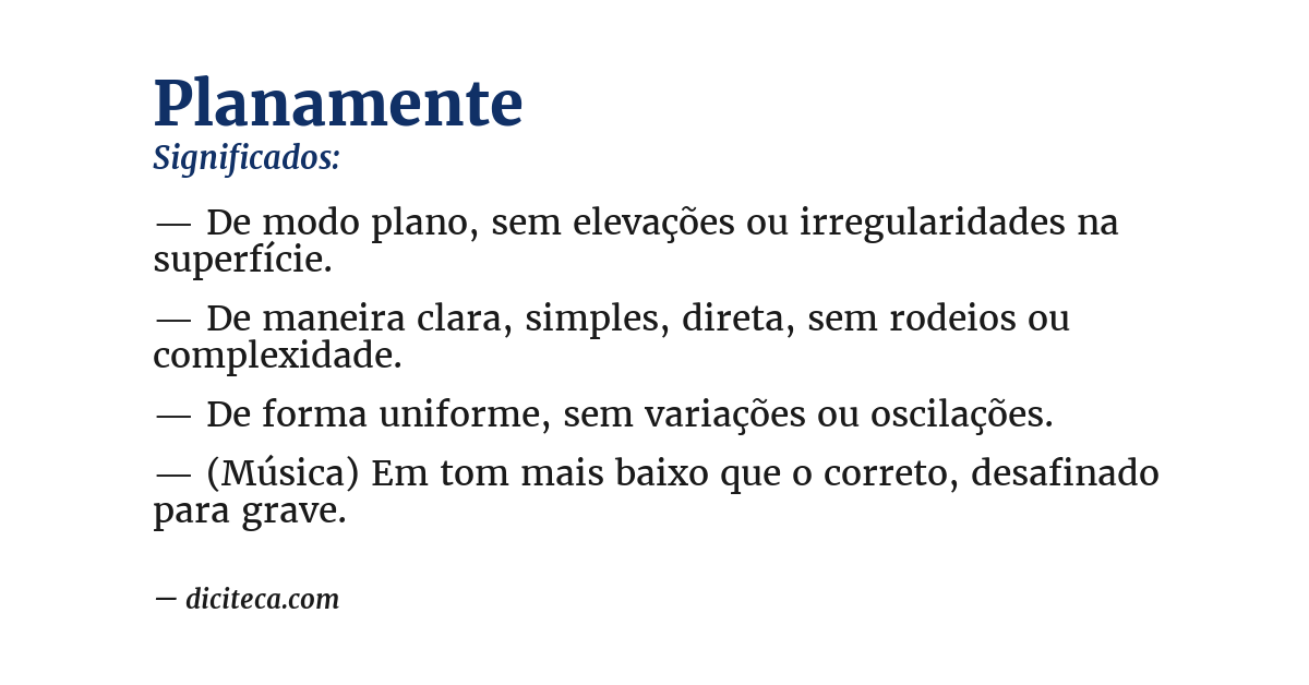 Significado de planamente