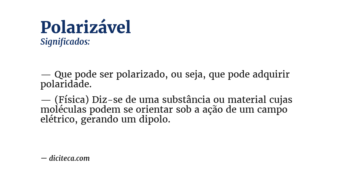 Significado de polarizável
