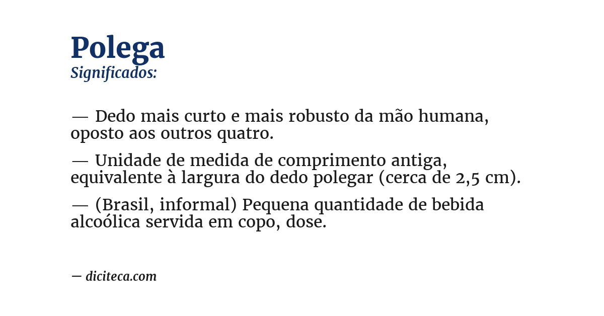 Significado de polega