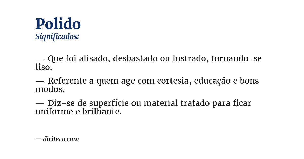 Significado de polido