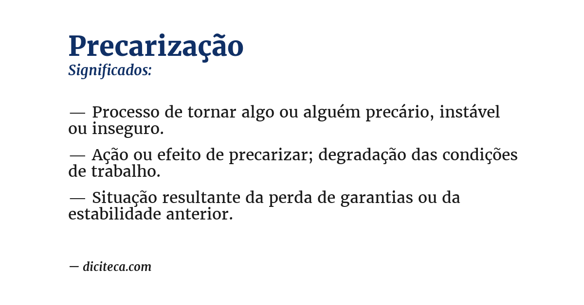 Significado de precarização
