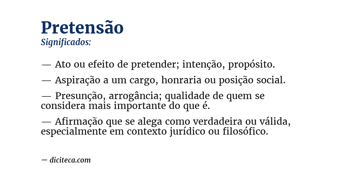 Significado de pretensão