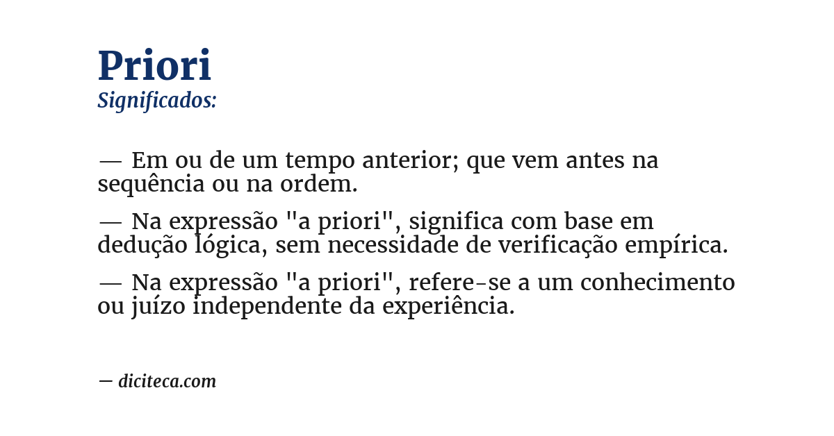 Significado de priori