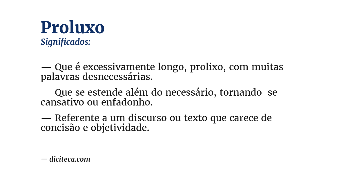 Significado de proluxo