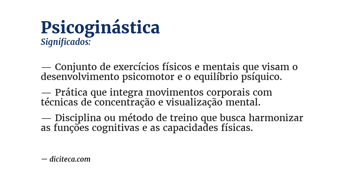 Significado de psicoginástica