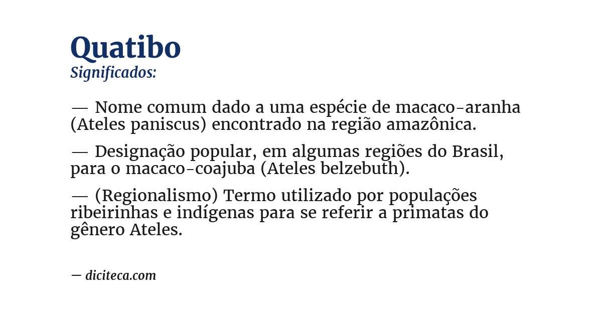Significado de quatibo