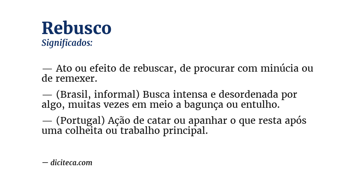 Significado de rebusco