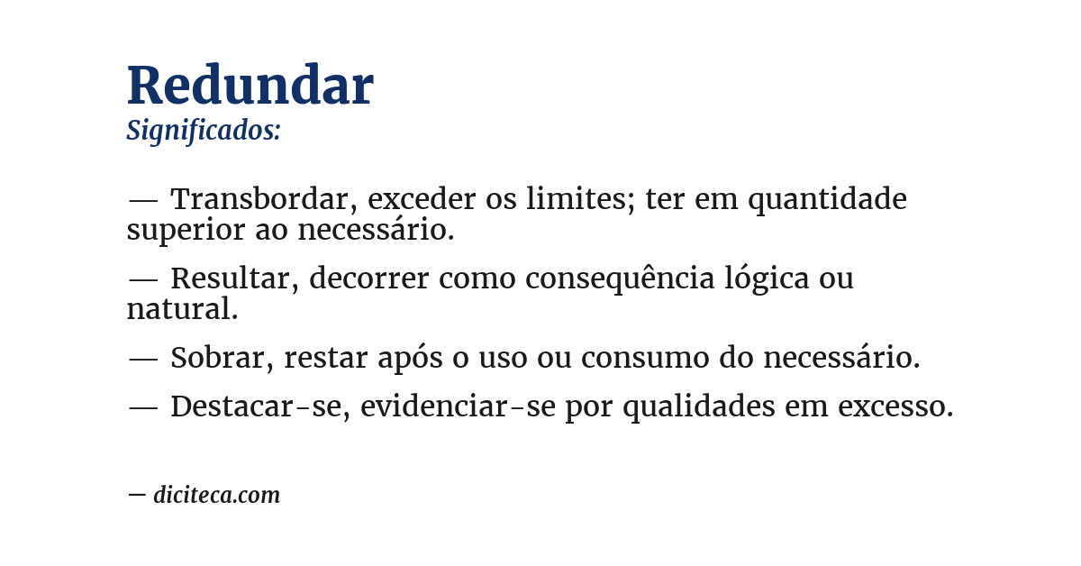 Significado de redundar
