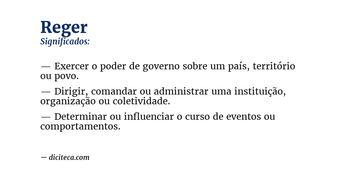 Significado de reger