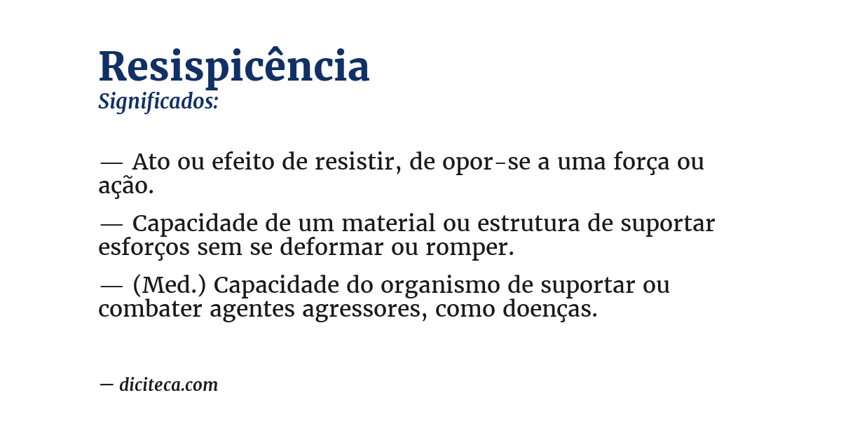 Significado de resispicência