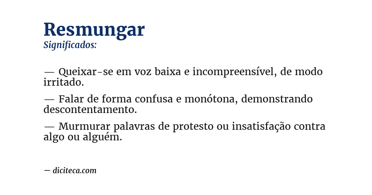 Significado de resmungar