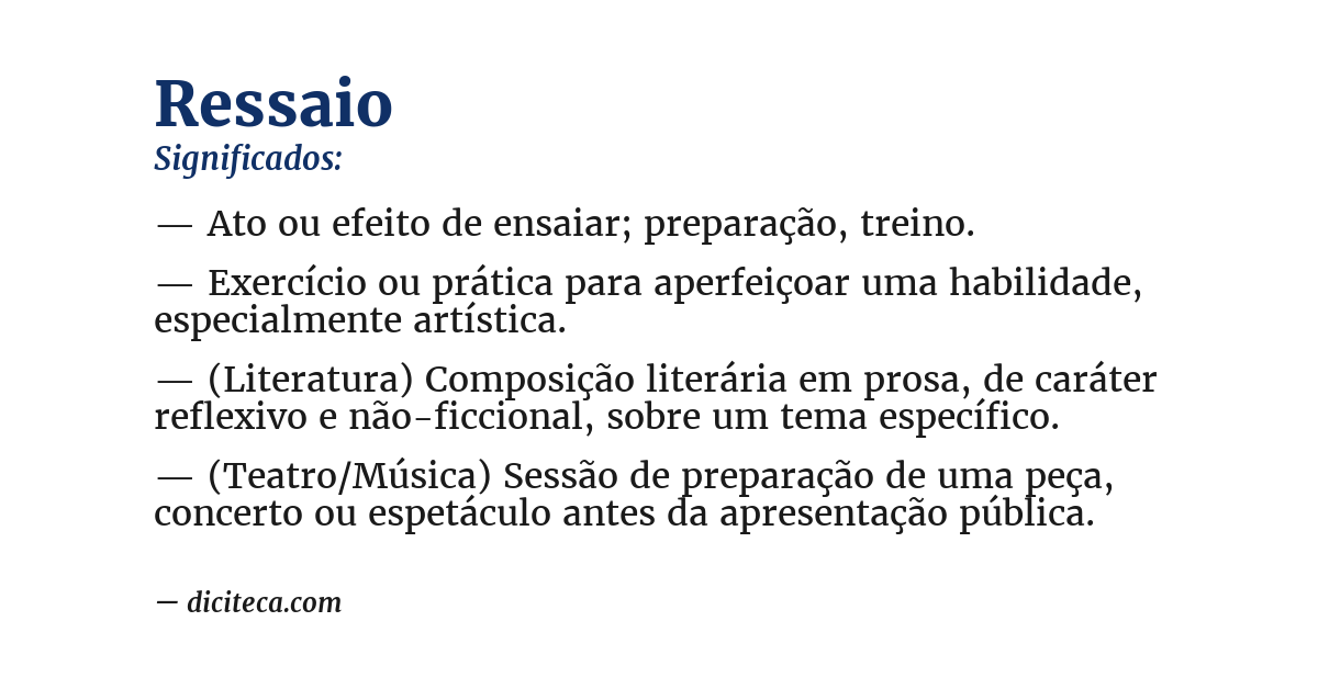 Significado de ressaio