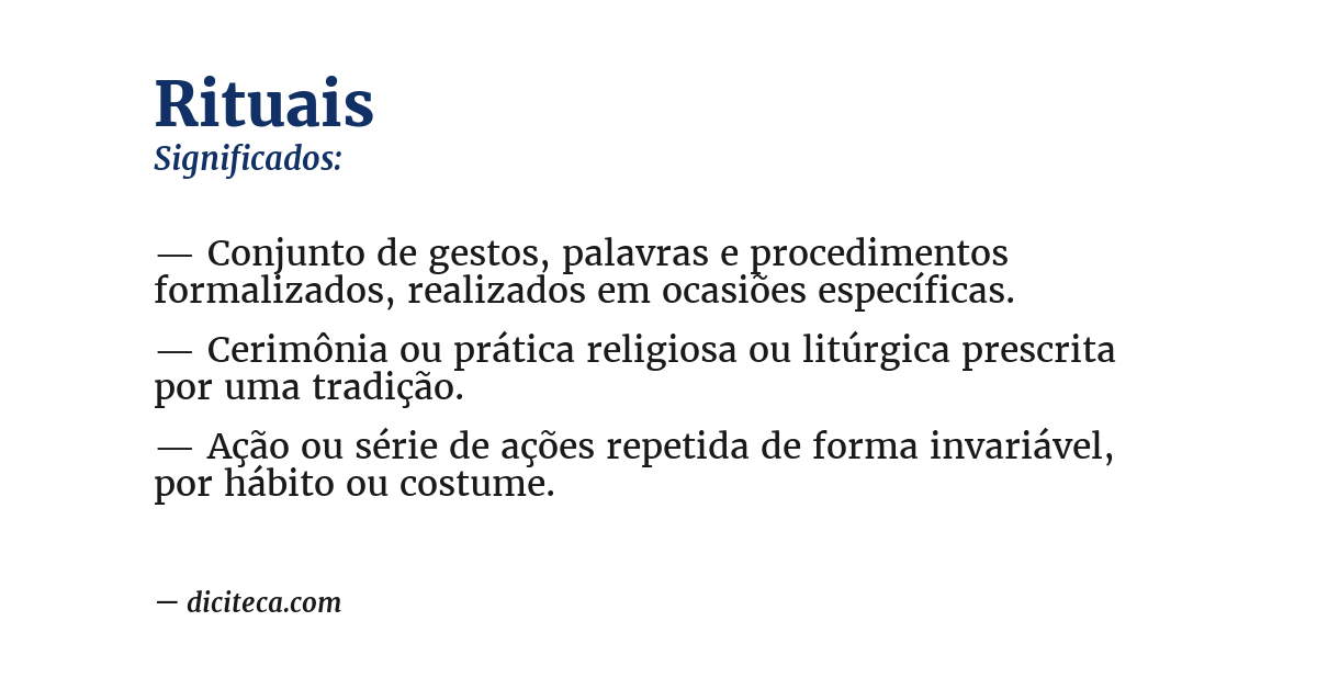 Significado de rituais