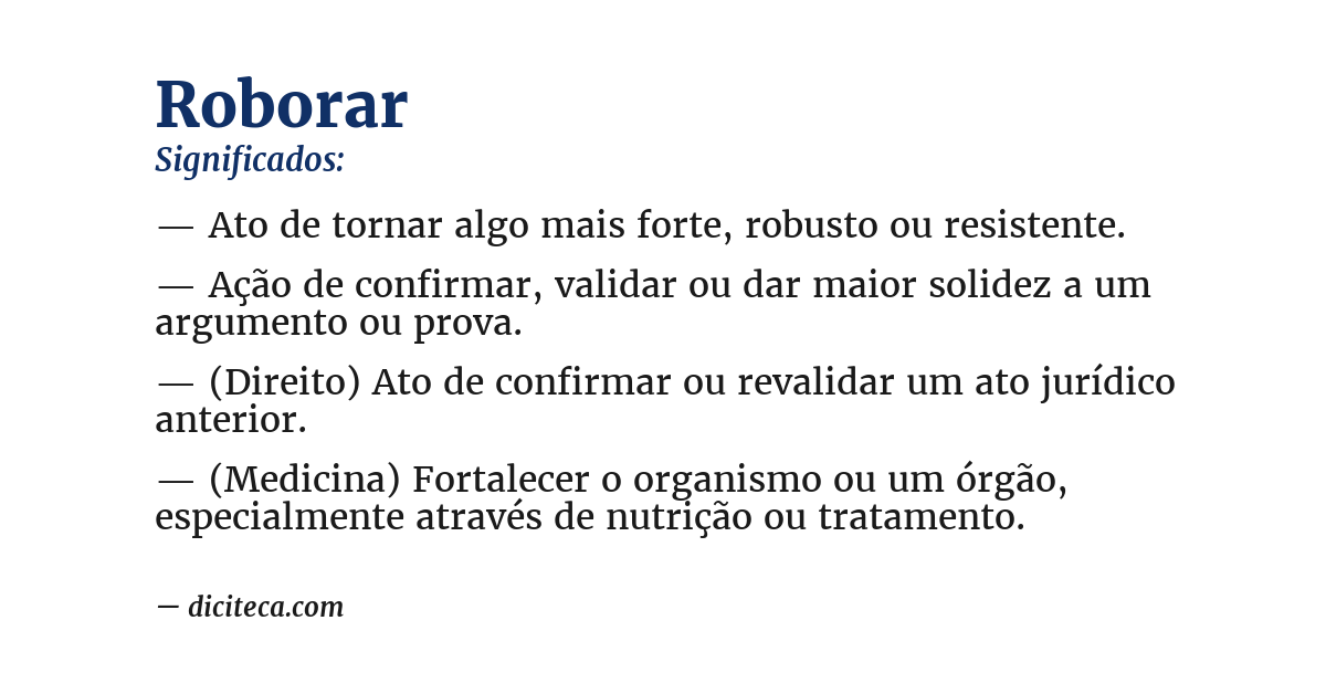 Significado de roborar