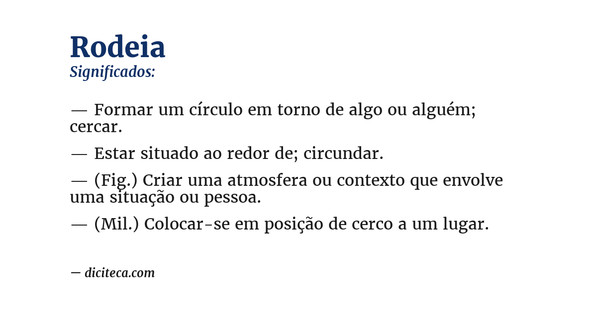 Significado de rodeia
