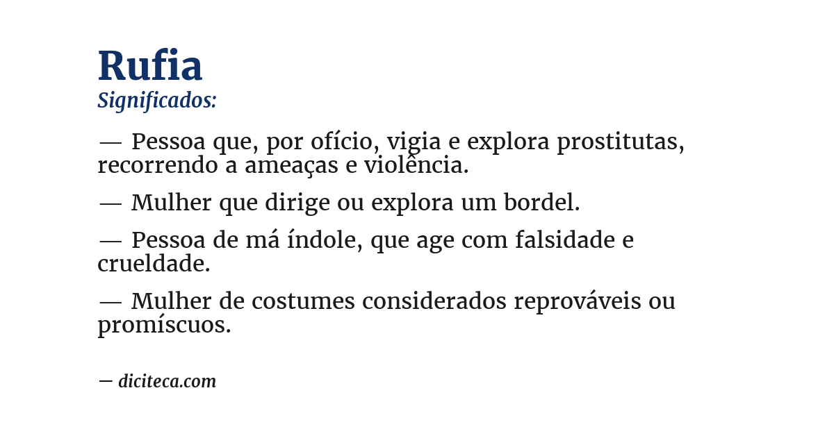 Significado de rufia