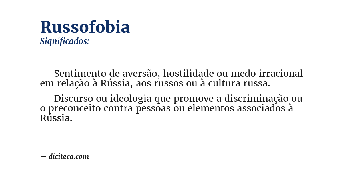 Significado de russofobia
