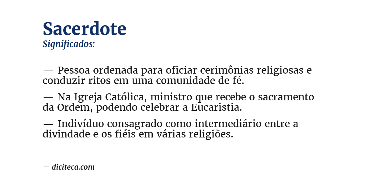 Significado de sacerdote