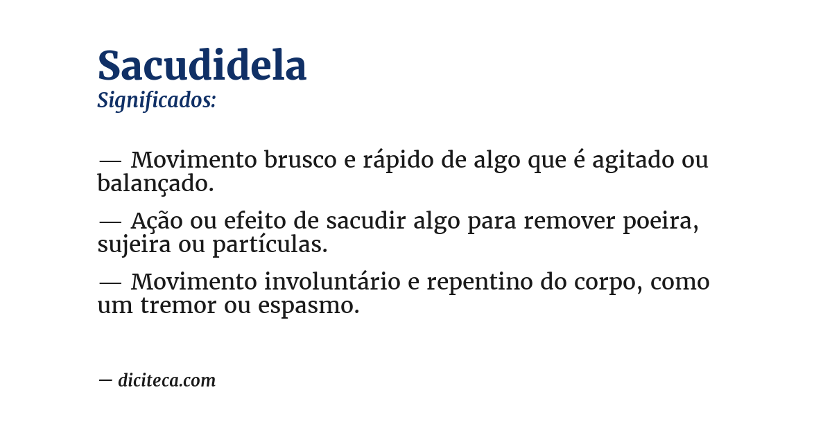 Significado de sacudidela