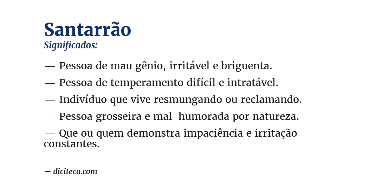 Significado de santarrão