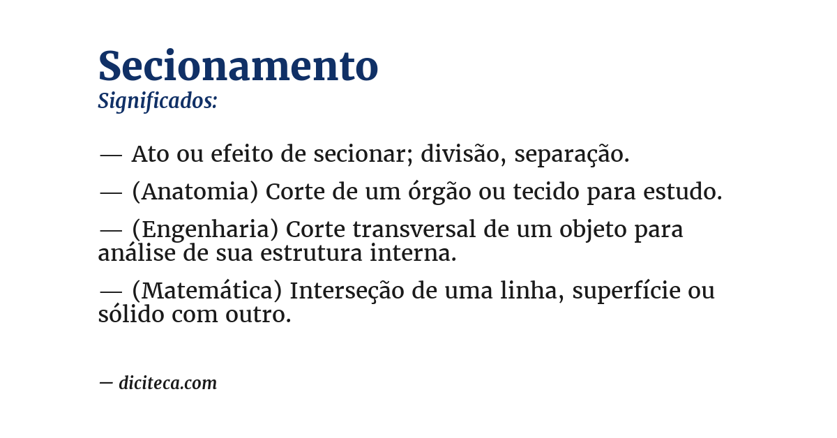 Significado de secionamento