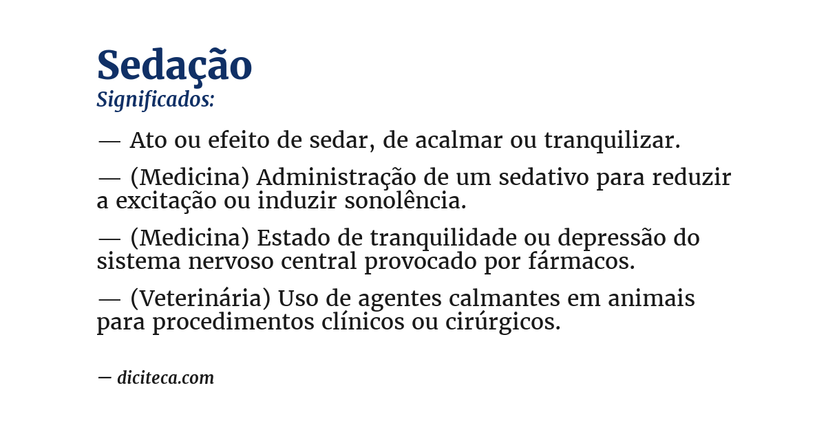 Significado de sedação