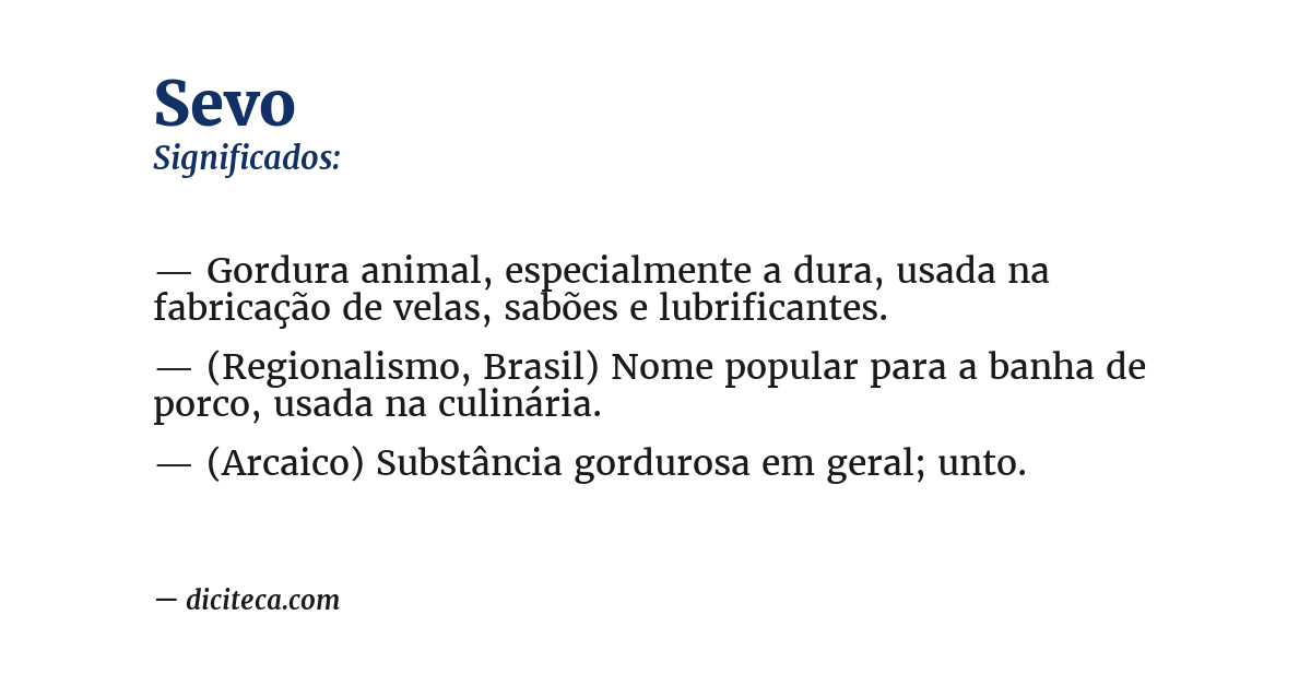 Significado de sevo