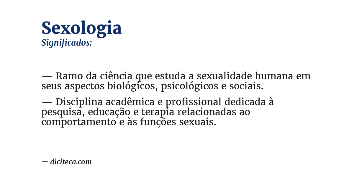 Significado de sexologia