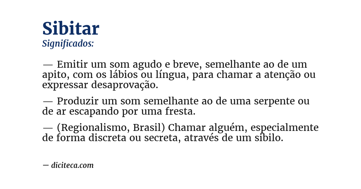Significado de sibitar