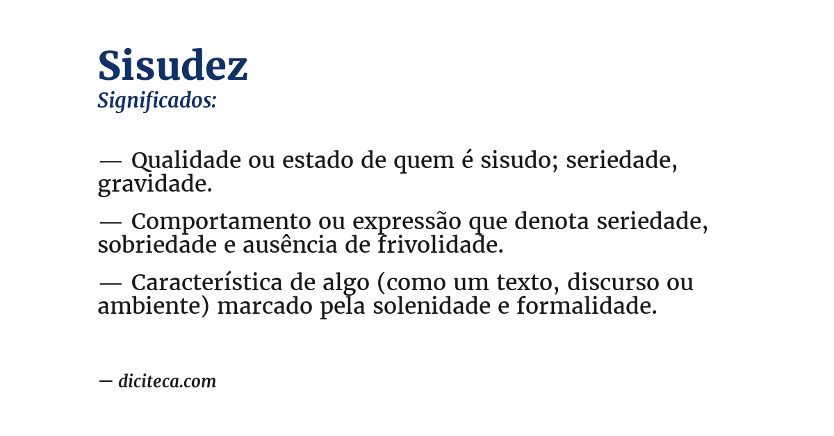 Significado de sisudez