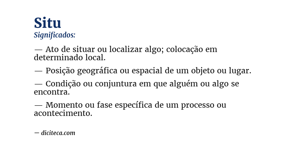 Significado de situ