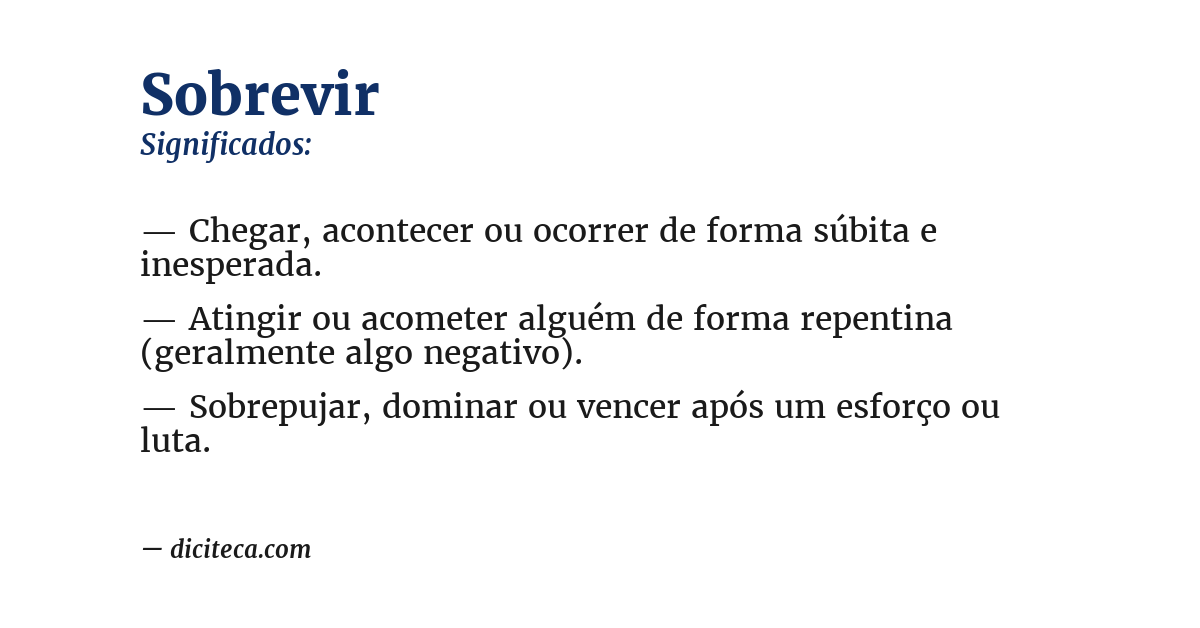 Significado de sobrevir