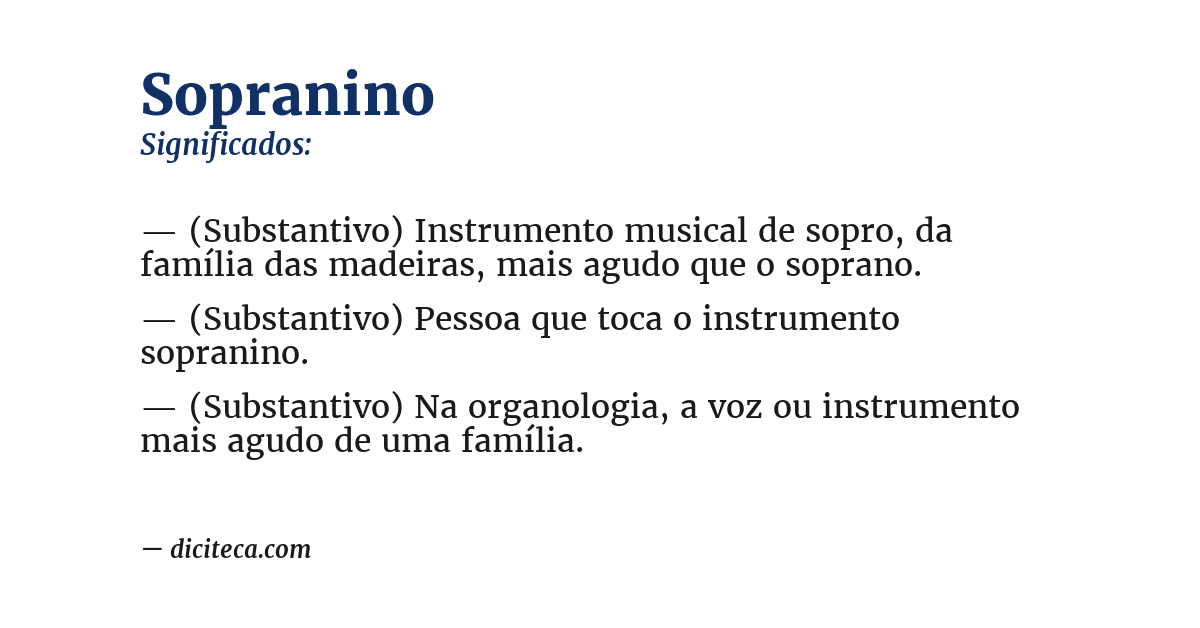 Significado de sopranino