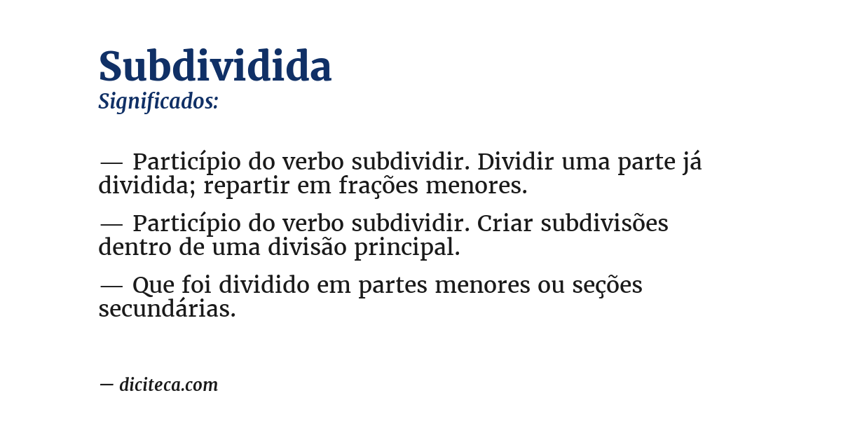 Significado de subdividida