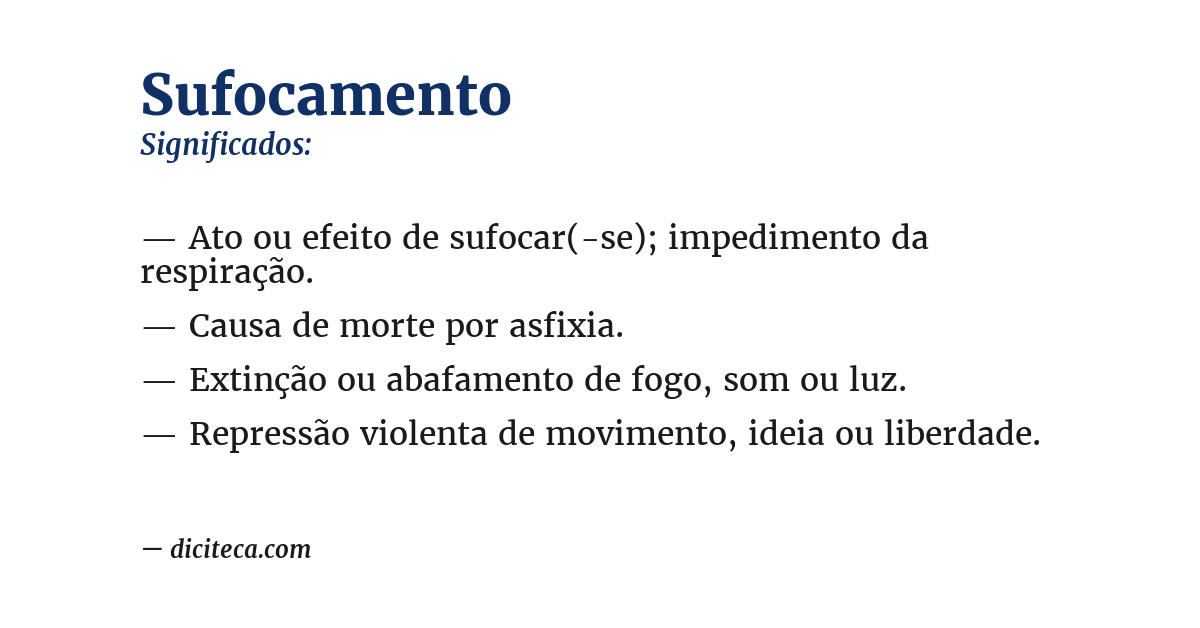 Significado de sufocamento