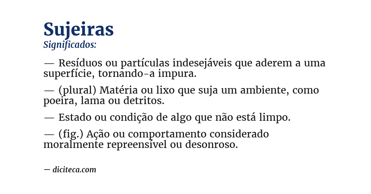 Significado de sujeiras