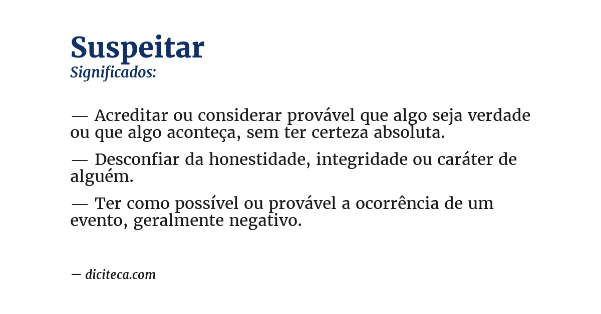 Significado de suspeitar