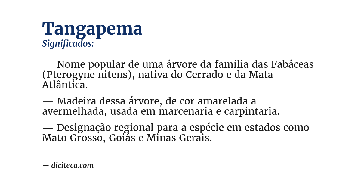 Significado de tangapema