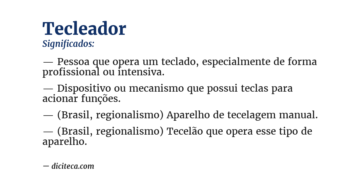 Significado de tecleador