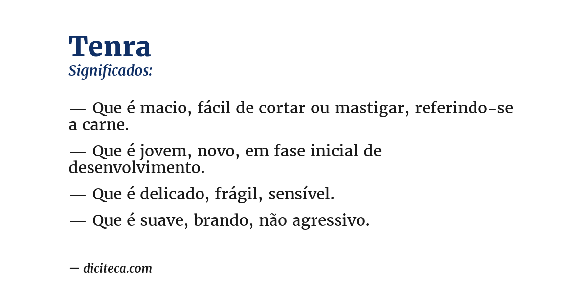 Significado de tenra