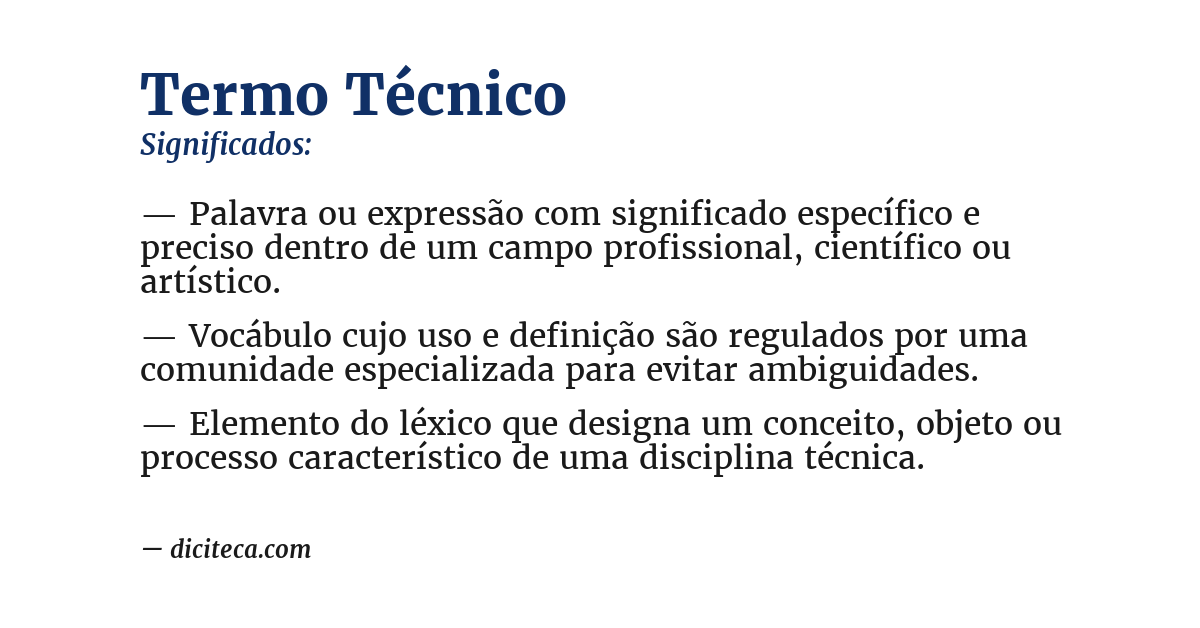 Significado de termo técnico